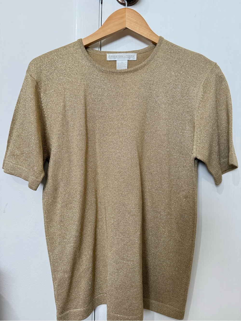Preston & York Metallic Gold Short-Sleeve Crewneck Tee